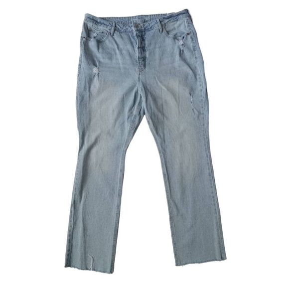 Old Navy Plus Size Light Wash Extra High Rise Kicker Boot-Cut Jeans Women's 18 - Picture 1 of 12